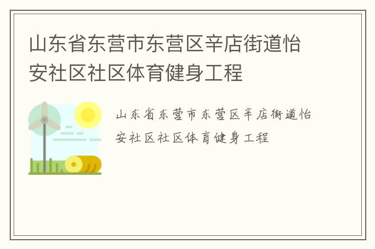山東省東營市東營區辛店街道怡安社區社區體育健身工程
