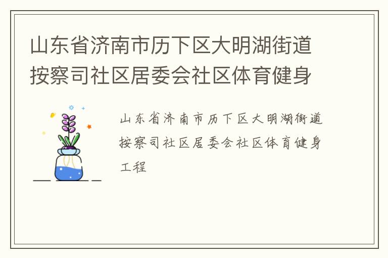 山東省濟南市歷下區大明湖街道按察司社區居委會社區體育健身工程