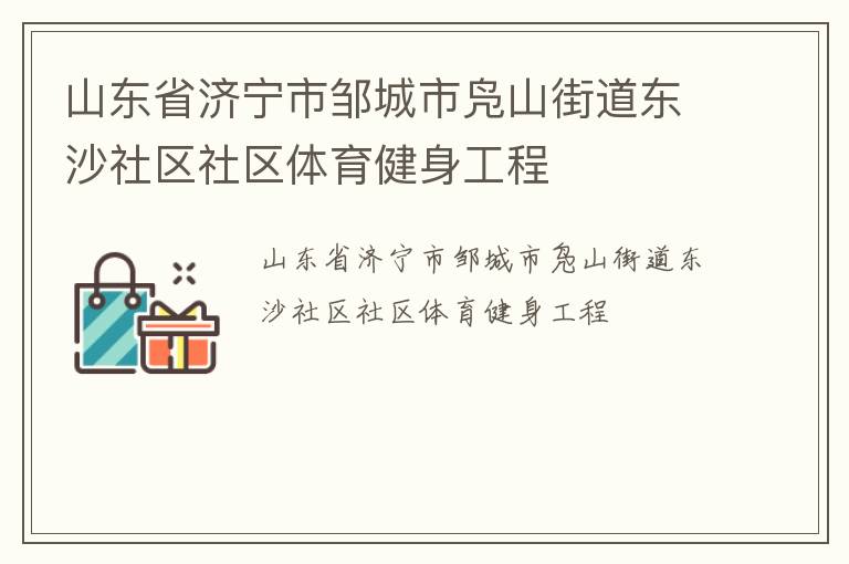 山東省濟(jì)寧市鄒城市鳧山街道東沙社區(qū)社區(qū)體育健身工程