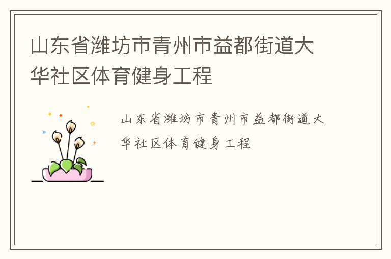 山東省濰坊市青州市益都街道大華社區體育健身工程