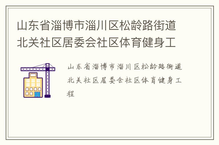 山東省淄博市淄川區松齡路街道北關社區居委會社區體育健身工程