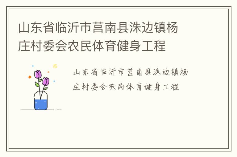 山東省臨沂市莒南縣洙邊鎮楊  莊村委會農民體育健身工程
