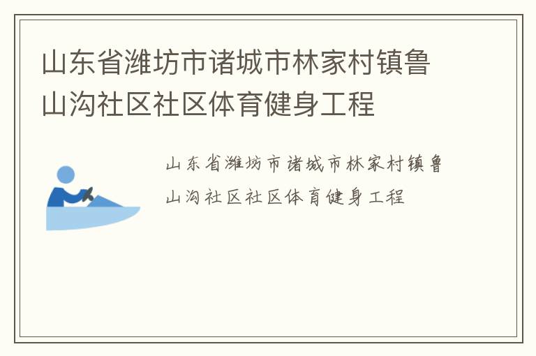 山東省濰坊市諸城市林家村鎮魯山溝社區社區體育健身工程