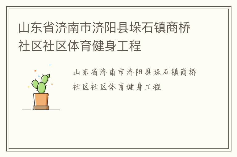 山東省濟南市濟陽縣垛石鎮商橋社區社區體育健身工程