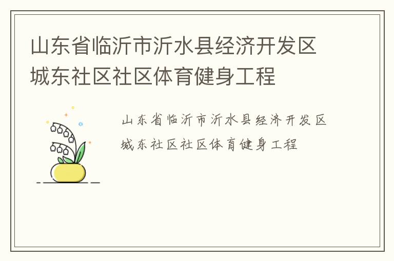 山東省臨沂市沂水縣經濟開發區城東社區社區體育健身工程