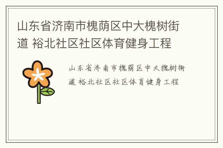 山東省濟南市槐蔭區中大槐樹街道 裕北社區社區體育健身工程