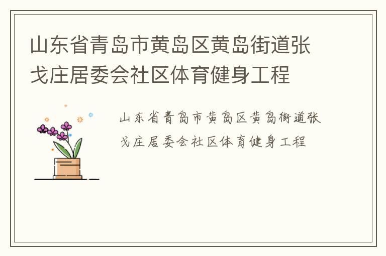 山東省青島市黃島區黃島街道張戈莊居委會社區體育健身工程