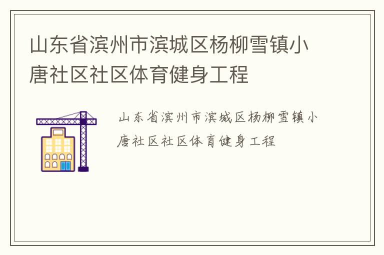 山東省濱州市濱城區楊柳雪鎮小唐社區社區體育健身工程