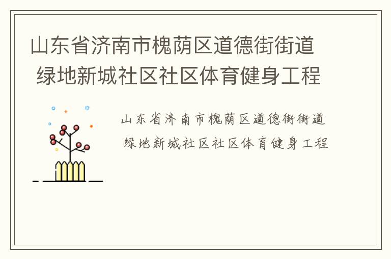 山東省濟南市槐蔭區道德街街道 綠地新城社區社區體育健身工程
