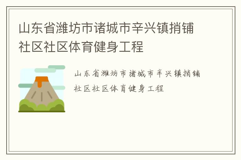 山東省濰坊市諸城市辛興鎮捎鋪社區社區體育健身工程