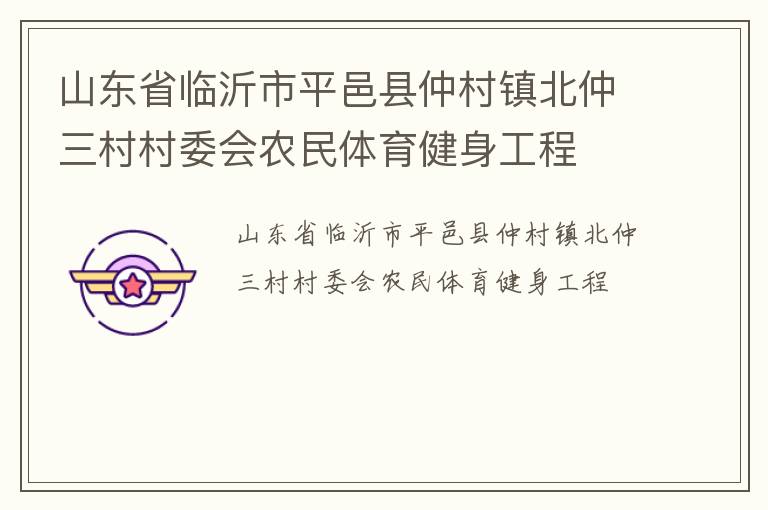 山東省臨沂市平邑縣仲村鎮北仲三村村委會農民體育健身工程