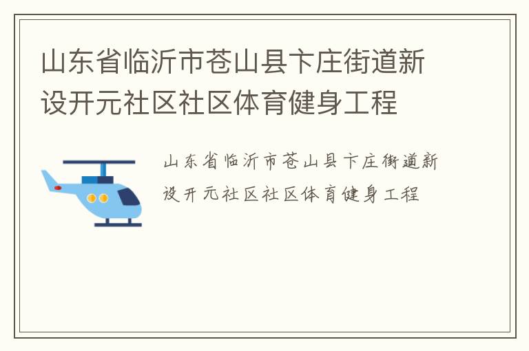 山東省臨沂市蒼山縣卞莊街道新設開元社區社區體育健身工程