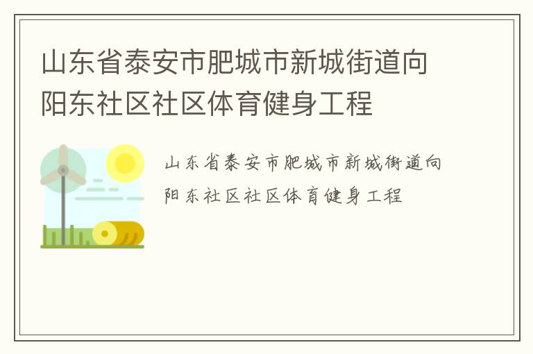 山東省泰安市肥城市新城街道向陽東社區(qū)社區(qū)體育健身工程