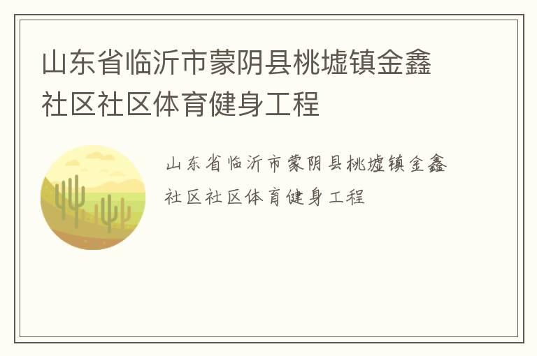 山東省臨沂市蒙陰縣桃墟鎮金鑫社區社區體育健身工程