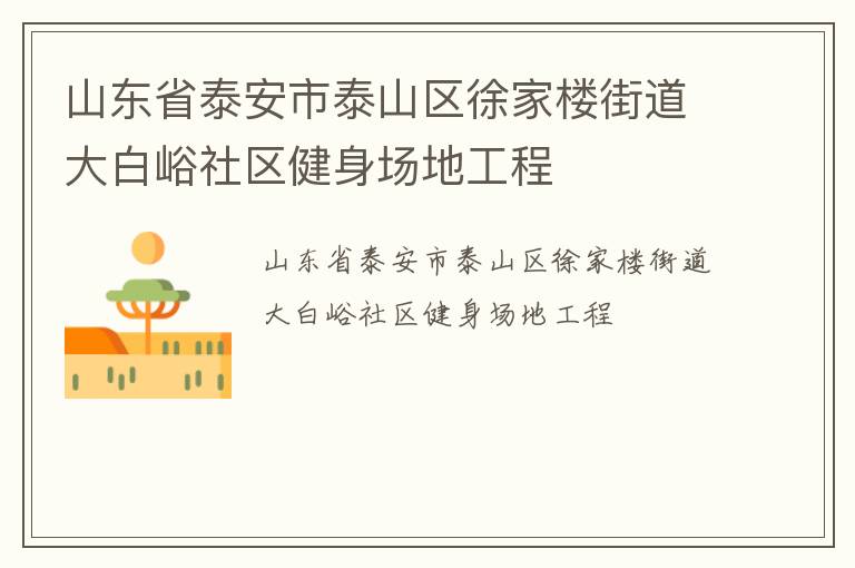 山東省泰安市泰山區徐家樓街道大白峪社區健身場地工程