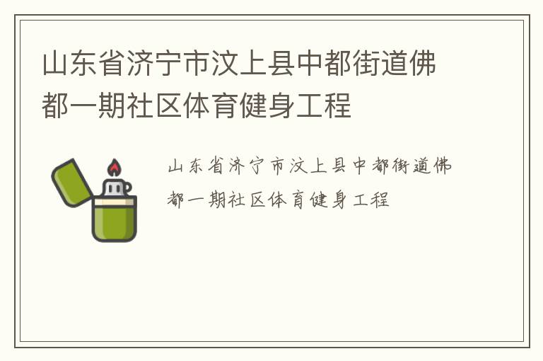 山東省濟寧市汶上縣中都街道佛都一期社區體育健身工程