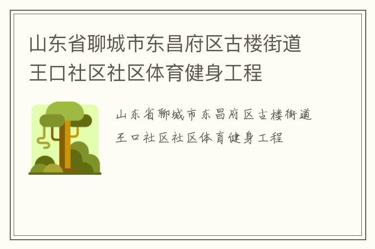 山東省聊城市東昌府區古樓街道王口社區社區體育健身工程