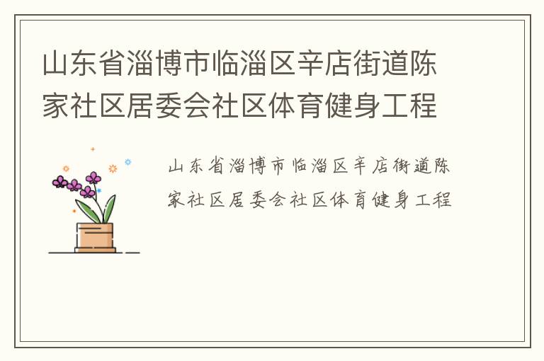 山東省淄博市臨淄區辛店街道陳家社區居委會社區體育健身工程