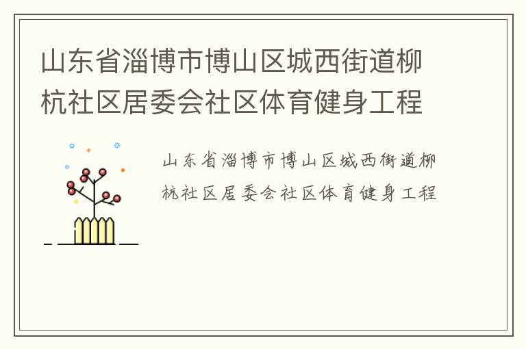 山東省淄博市博山區城西街道柳杭社區居委會社區體育健身工程