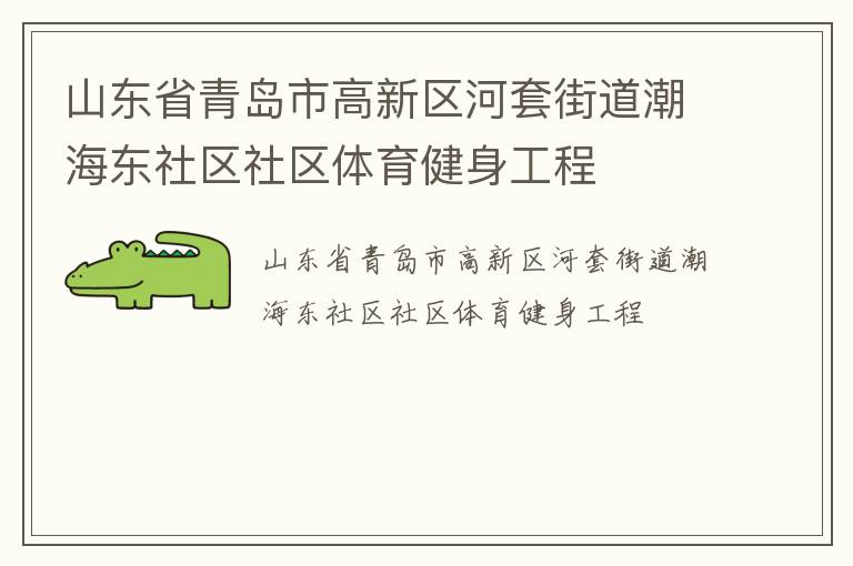 山東省青島市高新區河套街道潮海東社區社區體育健身工程
