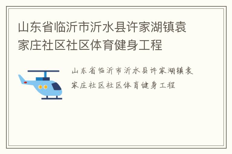 山東省臨沂市沂水縣許家湖鎮袁家莊社區社區體育健身工程