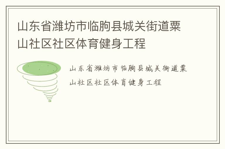 山東省濰坊市臨朐縣城關街道粟山社區社區體育健身工程