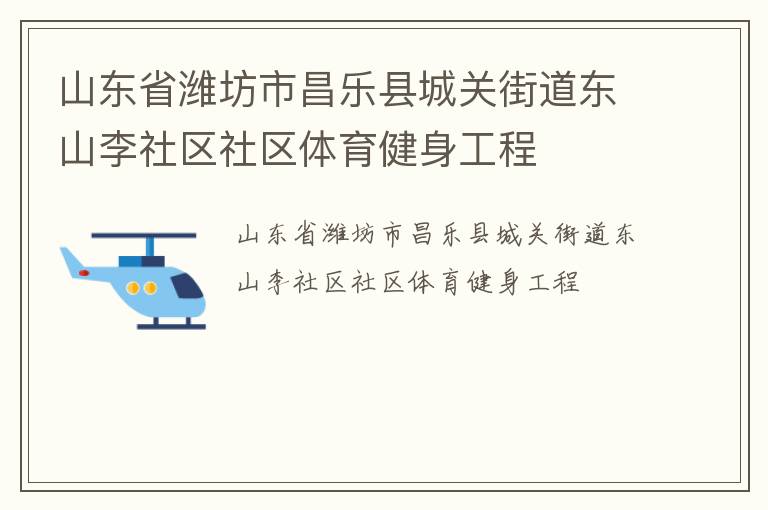 山東省濰坊市昌樂縣城關街道東山李社區社區體育健身工程