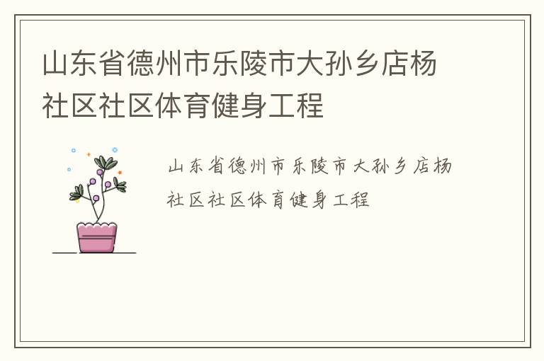 山東省德州市樂陵市大孫鄉(xiāng)店楊社區(qū)社區(qū)體育健身工程