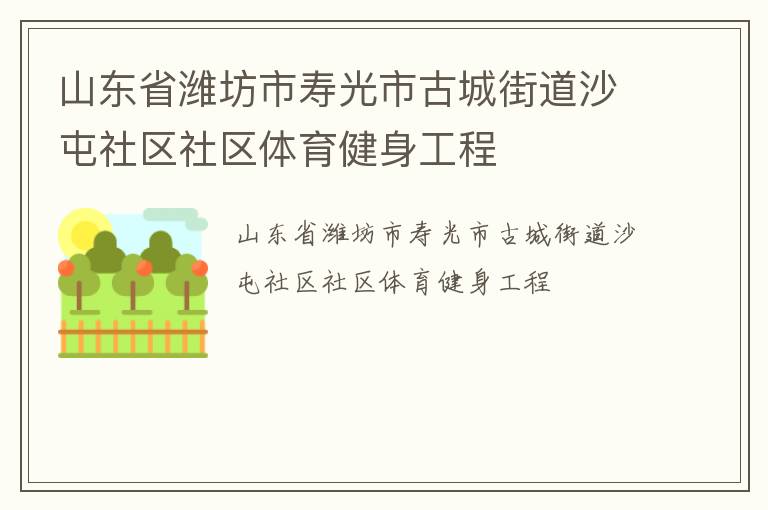山東省濰坊市壽光市古城街道沙屯社區社區體育健身工程
