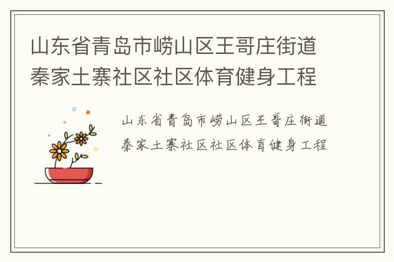 山東省青島市嶗山區王哥莊街道秦家土寨社區社區體育健身工程