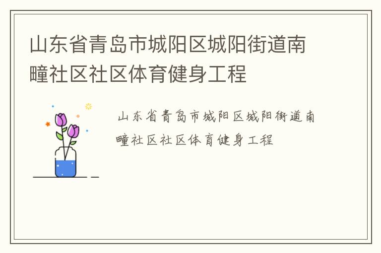 山東省青島市城陽區(qū)城陽街道南疃社區(qū)社區(qū)體育健身工程