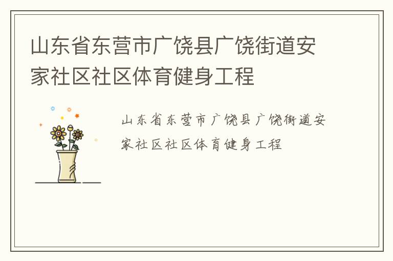 山東省東營市廣饒縣廣饒街道安家社區社區體育健身工程