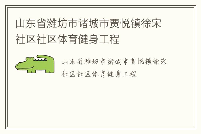 山東省濰坊市諸城市賈悅鎮徐宋社區社區體育健身工程
