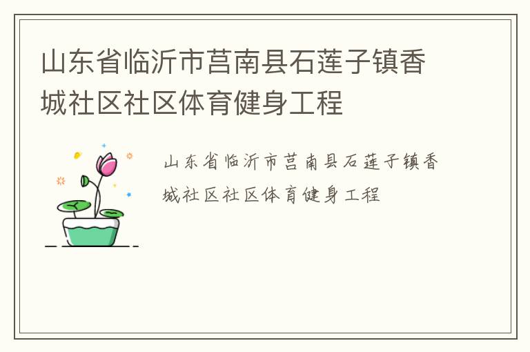 山東省臨沂市莒南縣石蓮子鎮香城社區社區體育健身工程