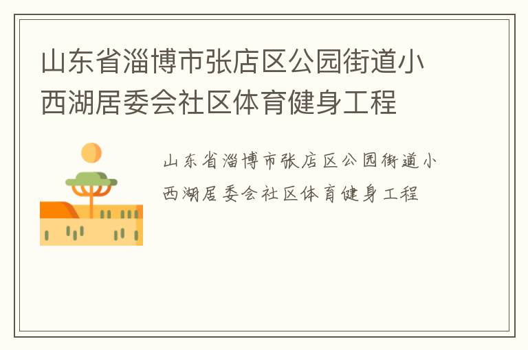 山東省淄博市張店區公園街道小西湖居委會社區體育健身工程