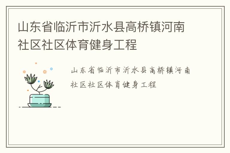 山東省臨沂市沂水縣高橋鎮河南社區社區體育健身工程