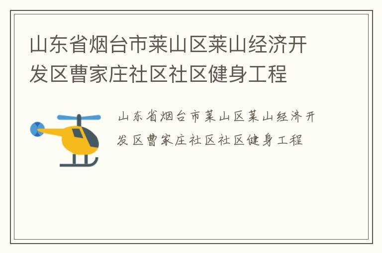山東省煙臺市萊山區(qū)萊山經(jīng)濟開發(fā)區(qū)曹家莊社區(qū)社區(qū)健身工程