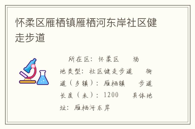 懷柔區雁棲鎮雁棲河東岸社區健走步道