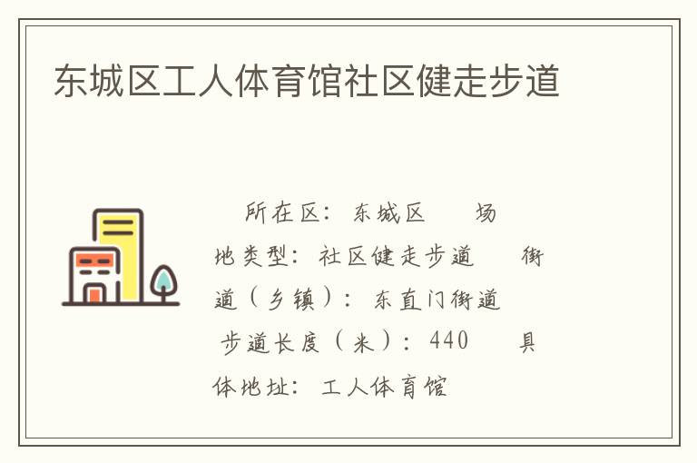 東城區工人體育館社區健走步道