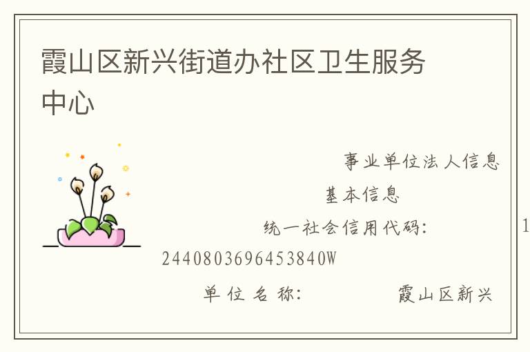 霞山區新興街道辦社區衛生服務中心