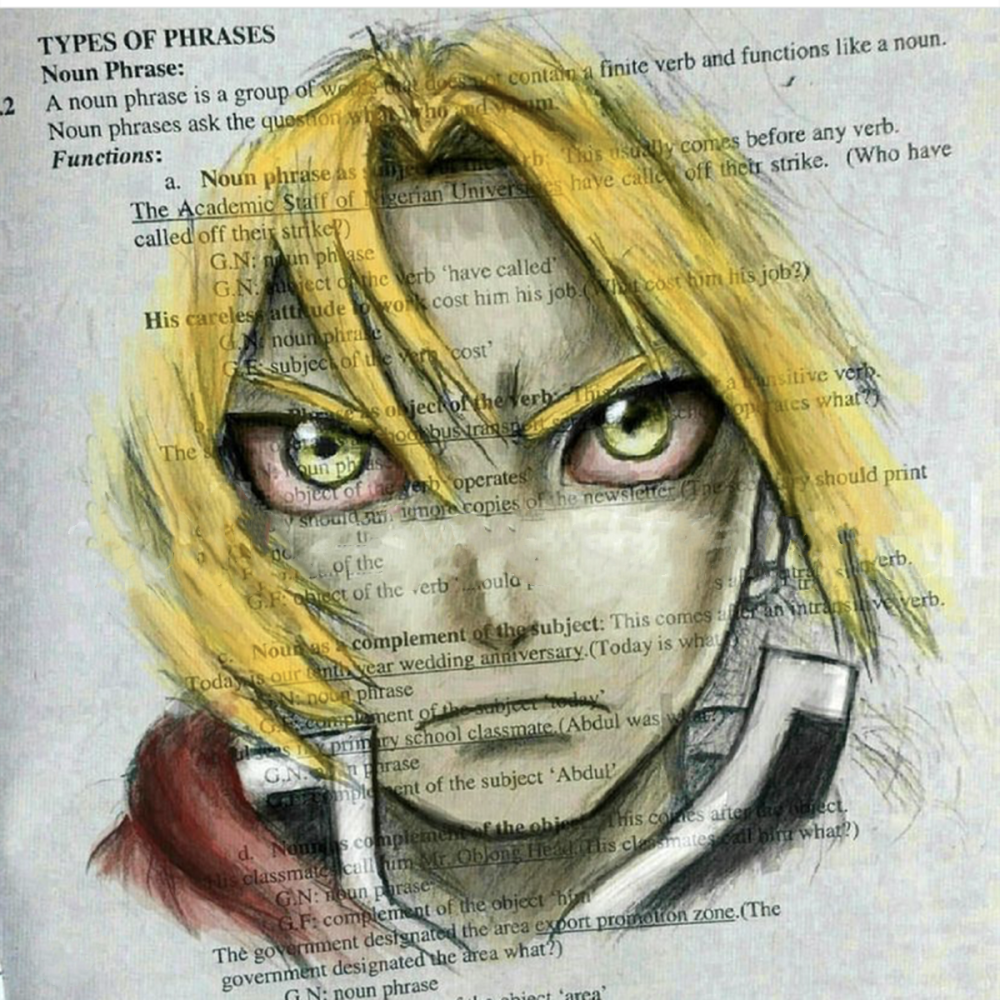 在課本上畫畫會怎樣，或許這位外語課堂上跑神的畫師能夠給出答案