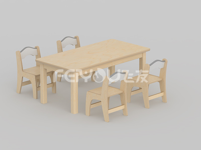 互動江南復古玩具柜長方桌-008