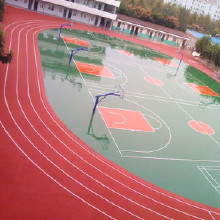 彈性硅PU球場 4MM高彈性運動塑膠跑道 顆粒狀籃球場網球場