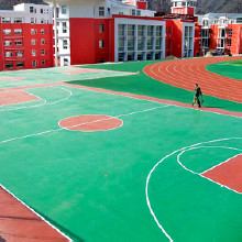 北京石景山區硅PU彈性塑膠地面施工籃球場面層建設